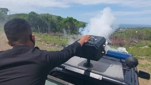 Batalyon B Pelopor uji coba Senjata Baru Pelontar Gas Air Mata