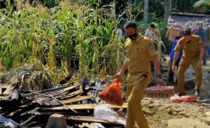Kadinsos Bone Bersama Anggota DPRD Kunjungi Nenek Tang, Korban Kebakaran di Desa Cingkang