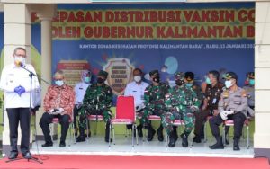 Pangdam XII/TPR Dampingi Gubernur Lepas Distribusi Vaksin Covid-19