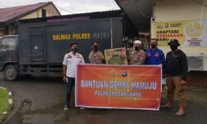 Polres Pasangkayu Serahkan Bantuan Gempa Mamuju
