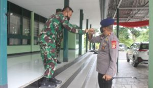 Sinergitas TNI-POLRI, Danyon Brimob Parepare Silaturahmi ke Markas Kodim 1405/MLts