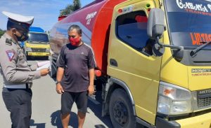 Antisipasi Sopir Truk Sering Balap, Sat Lantas Polres Pasangkayu Gelar Razia