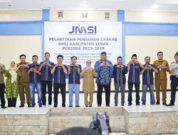 Pengukuhan Pengcab JMSI Lebak. Bupati Iti: Sinergi, Kolaborasi dan Jaga Kondusifitas Wilayah