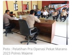 Antisipasi Penyakit Masyarakat Jelang Pemilu 2024, Polres Majene Gelar Operasi Pekat Marano 2023