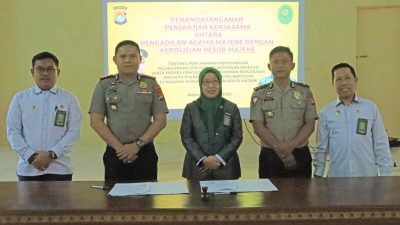 Perkuat Sinergitas, Polres Bersama Pengadilan Agama Majene Teken MoU