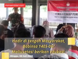 Hadir di tengah Masyarakat, Babinsa 1405-05/ Mallusetasi berikan edukasi.