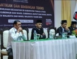 Jelang Pilkada dan Pilgub KPU Toraja Utara Lantik 105 Anggota PPK
