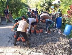 Satgas TMMD ke-121,TNI/Polri dan Warga Tapparan Terus Kebut Pengerasan Jalan