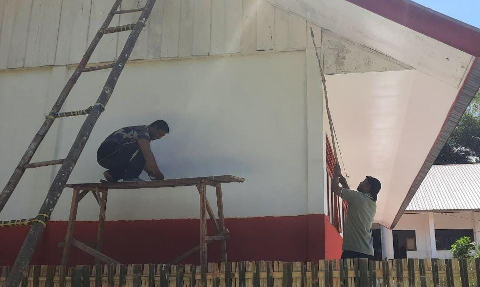 Progres pengerjaan SND 4 Rantetayo oleh satgas TMMD kodim 1414/Tator, Minggu (11/08/24) .