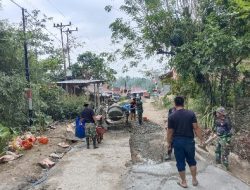 Rabat Beton Jalan Program TMMD Ke-121 Yang di Laksanakan Oleh Kodim 1414/Tator Kini Hampir Rampung