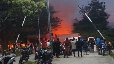 Kebakaran SPBU Pertamina rangas