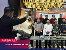 Lapas Parepare Gelar Razia Mendadak Blok Hunian WBP Menjelang Hari Raya Idul Fitri 1446 H