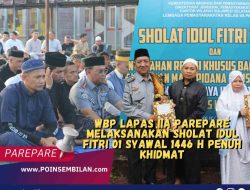 WBP Lapas IIA Parepare Melaksanakan Sholat Idul Fitri 01 Syawal 1446 H Penuh Khidmat