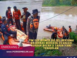 Tim SAR Brimob Sulsel Bersama Basarnas Berhasil Evakuasi korban Bocah 5 Tahun yang tenggelam
