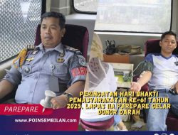 Peringatan Hari Bhakti Pemasyarakatan Ke-61 Tahun 2025, Lapas IIA Parepare Gelar Donor Darah